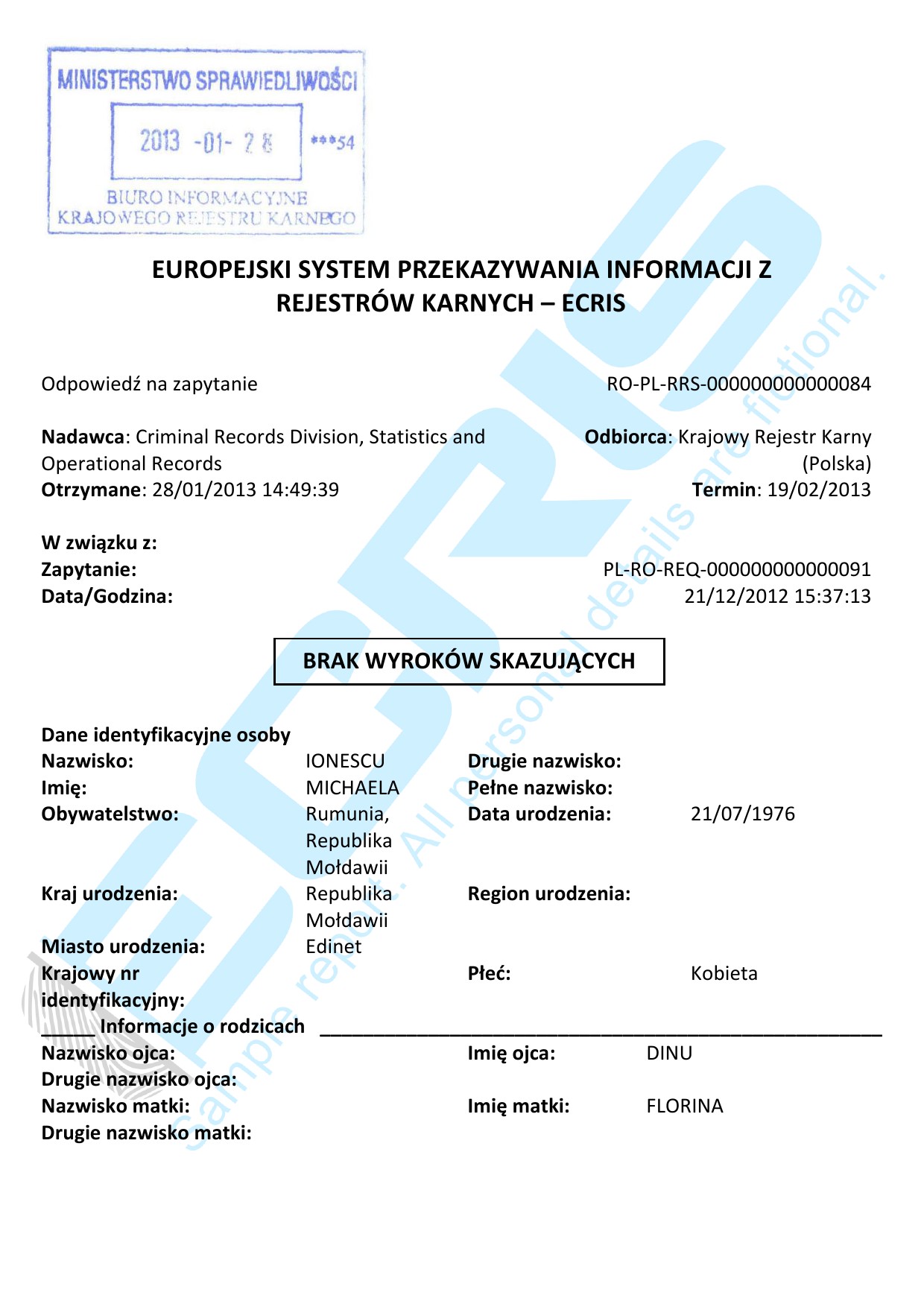 Romanian Criminal Record Check From Central Criminal Records ECRIS