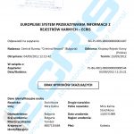 Sample of a Bulgarian criminal record certificate from the Central Office of Criminal Records at the Ministry of Justice ( Министерство на правосъдието, Централно бюро “Съдимост”).
