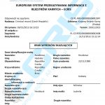 Sample of a Czech criminal record certificate from the Criminal Records Office (Rejstřík Trestů).