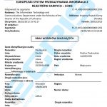 Sample of a Lithuanian criminal record certificate from the Institutional Register of Suspected, Accused and Convicted Persons (Įtariamų, Kaltinamų ir Teistų Asmenų Žinybinio Registro Duomenų Apie Fizinį Asmenį).